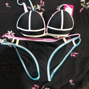 Hula Honey Womens Two Piece Bikini Swimsuit Large